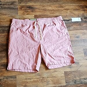 Goodfellow sz XL Linen pink drawstring everyday shorts classic prep BNWT